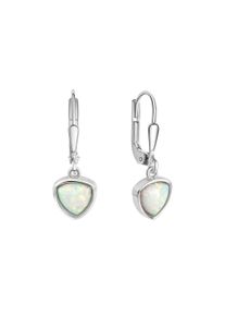 Vivance Damen Paar Ohrhänger "925/- Sterling Silber rhodiniert synth. Opal", ONE-SIZE, Silber 925 (Sterlingsilber), weiß, Silber 925