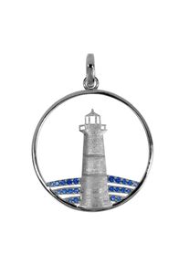 OSTSEE-SCHMUCK Damen Ketten-Anhänger "OSTSEE-SCHMUCK Anhänger Leuchtturm 30 mm", 37 x 28mm, Silber 925 (Sterlingsilber), 2.7 g, weiß, Silber 925