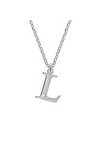 Diamonds by Ellen K. Damen Kette mit Anhänger "Silber 925 mit 1x Diamant 0,008ct. Buchstabe L", 45 + 3cm, 0,008 ct, Silber 925 (Sterlingsilber), L: 48cm B: 12.0mm, weiß,