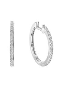 Vivance Damen Paar Creolen "585/- Weißgold Zirkonia", ONE-SIZE, Gold, weiß, Gold, Ohrringe
