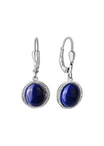 Vivance Damen Paar Ohrhänger "925-Sterling Silber rhodiniert Lapislazuli", ONE-SIZE, Silber 925 (Sterlingsilber), weiß, Silber 925 (Sterlingsilber),