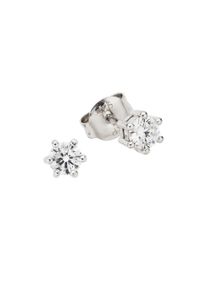 ZEEme Damen Paar Ohrstecker "Silber 925 rhodiniert mit weißen Zirkonia-Steinen", ONE-SIZE, Silber 925 (Sterlingsilber), weiß, Silber 925