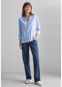 Cecil Damen Langarmbluse, blau, casual, Gr. XXL, gestreift, Stoff, 100% Viskose, Blusen