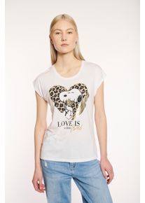 Haily's HAILY’S Damen T-Shirt "SS P TP Ho44ney", weiß, feminin, Gr. M, bedruckt, Jersey, Obermaterial: 65% Polyester, 35% Viskose, Shirts
