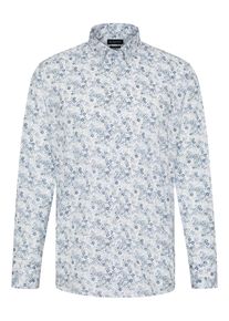Bugatti Herren Langarmhemd, grün, casual, Gr. XXXL, geblümt, 100% Baumwolle, Hemden, mit Blumen-Print