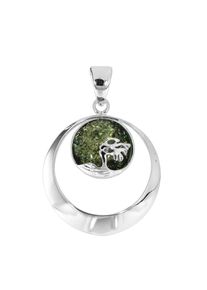 OSTSEE-SCHMUCK Damen Ketten-Anhänger "OSTSEE-SCHMUCK Anhänger Windflüchter 30 mm", 42 x 30mm, Silber 925 (Sterlingsilber), 7.7 g, weiß, Silber 925