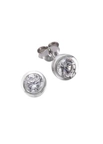 ZEEme Damen Paar Ohrstecker "Silber 925 rhodiniert mit weißen Zirkonia-Steinen", ONE-SIZE, Silber 925 (Sterlingsilber), weiß, Silber 925