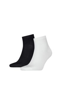 Damen Socken "CKJ MEN QUARTER 2P SHADOW RIB LOGO", Calvin Klein Jeans, schwarz-weiß, Baumwollmischung, unifarben, Socken, mit elastischem Komfortbund