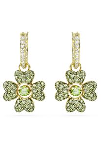 Swarovski Damen Paar Creolen "IDYLLIA", Metall, grün, Metall, Ohrringe, mit Swarovski Kristall Swarovsi Zirkonia - Einhänger abnehmbar