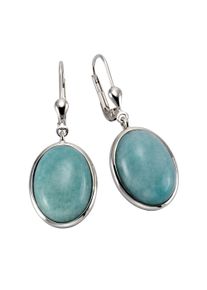 ZEEme Damen Paar Ohrhänger "Silber 925 rhodiniert mit 2x Amazonit 16x12mm", ONE-SIZE, Silber 925 (Sterlingsilber), weiß, Silber 925 (Sterlingsilber),