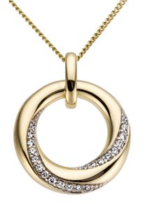 Firetti Damen Ketten-Anhänger "Schmuck Geschenk Gold 585 Halsschmuck Anhänger für Halskette", 0,1 ct P2 = erkennbare Einschlüsse, Gelbgold