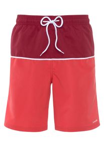 s.Oliver Herren Badeshorts, rot, Gr. XL, kontrastfarbene Details, Recycling-Polyester, Microfaser, Badehosen, mit kontrastfarbigen Details