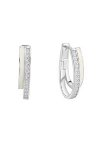Vivance Damen Paar Creolen "925/- Sterling Silber Zirkonia", ONE-SIZE, Silber 925 (Sterlingsilber), weiß, Silber 925 (Sterlingsilber), Ohrringe