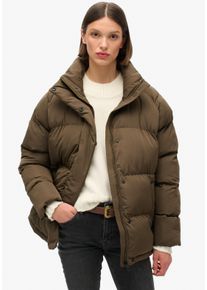 Superdry Damen Steppjacke "MID LENGTH PUFFER JACKET", braun, casual, Gr. M, unifarben, Web, Obermaterial: 100% Polyester, Jacken