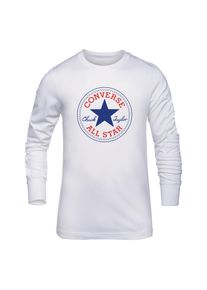 Converse Kinder Langarmshirt "CNVB CHUCK PATCH LS TEE", weiß, sportlich, Gr. 128, Sweatware, Obermaterial: 100% Baumwolle, Shirts, für Kinder
