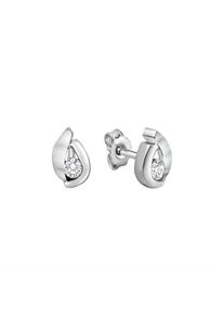 Vivance Damen Paar Ohrstecker "925/- Sterling Silber rhodiniert glanz/matt Zirkonia", ONE-SIZE, Silber 925 (Sterlingsilber), weiß, Silber 925