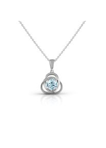 Vivance Damen Kette mit Anhänger "925/- Sterling Silber rhodiniert Blautopas", 42 + 5cm, Silber 925 (Sterlingsilber), L: 47cm B: 21.0mm, weiß, Silber