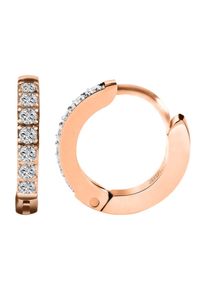 Adelia´s ADELIA ́S Damen Paar Creolen "Neuheit 2025 - Damen Creolen aus Edelstahl und Strass Ø 10 mm", Damen, Edelstahl, weiß, Edelstahl, Ohrringe