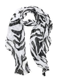 Damen Modeschal "Zebra", weiß, Basic,casual,modisch, Collezione Alessandro, gepunktet, Baumwolle, Modetücher, mit Zebra-Muster, Made in Italy