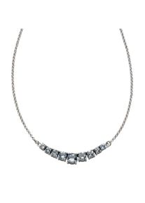 ZEEme Damen Collierkettchen "Silber 925 rhodiniert mit 9x Blautopas (beh.)", 45cm, Silber 925 (Sterlingsilber), L: 45cm B: 5.0mm, weiß, Silber 925