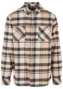 Urban Classics Herren Langarmhemd "Urban Classics Herren Checked Mountain Shirt", grün, Gr. S, 100% Baumwolle, Hemden