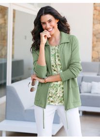 Inspirationen Damen Cardigan, grün, Gr. 44, unifarben, 50% Viskose, 28% Polyester, 22% Polyamid, Strickjacken