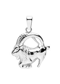OSTSEE-SCHMUCK Damen Ketten-Anhänger "OSTSEE-SCHMUCK Anhänger Tierkreiszeichen Steinbock", 26 x 18mm, Silber 925 (Sterlingsilber), 1.8 g, weiß,