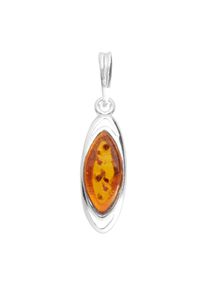 OSTSEE-SCHMUCK Damen Ketten-Anhänger "OSTSEE-SCHMUCK Anhänger Nordica Anhänger Nordica", 28 x 7mm, Silber 925 (Sterlingsilber), 1.5 g, weiß, Silber