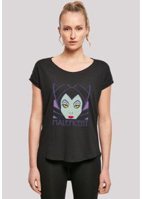 F4NT4STIC Damen T-Shirt "Long Cut T-Shirt Disney Maleficent Cropped Head", schwarz, casual, Gr. S, Obermaterial: 100% Baumwolle, Shirts,