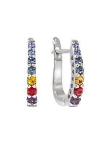 Vivance Damen Paar Creolen "925/- Sterling Silber rhodiniert Kristall bunt", ONE-SIZE, Silber 925 (Sterlingsilber), weiß, Silber 925