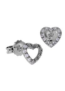 OSTSEE-SCHMUCK Damen Paar Ohrstecker "OSTSEE-SCHMUCK Ohrstecker Herz 5 mm Ohrstecker Herz 5 mm", 5 x 5mm, Silber 925 (Sterlingsilber), weiß, Silber