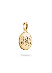 Thomas Sabo Damen Charm-Einhänger "Charm Angel Number 333 vergoldet - Connect, CC1250-414-14", gold, Silber 925, recycelt, Charms, mit Zirkonia