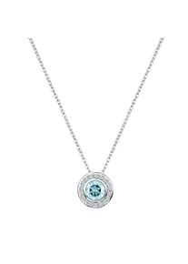 Vivance Damen Kette mit Anhänger "925/- Sterling Silber rhodiniert Blautopas und Weißtopas", 42 + 3cm, Silber 925 (Sterlingsilber), L: 45cm B: