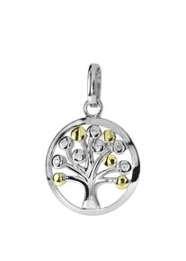 OSTSEE-SCHMUCK Damen Ketten-Anhänger "OSTSEE-SCHMUCK Anhänger Lebensbaum Anhänger Lebensbaum", 22 x 14mm, Silber 925 (Sterlingsilber), 1.3 g, weiß,