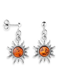 OSTSEE-SCHMUCK Damen Paar Ohrhänger "OSTSEE-SCHMUCK Ohrhänger Sonne 14 mm Ohrhänger Sonne 14 mm", 26 x 14mm, Silber 925 (Sterlingsilber), weiß,