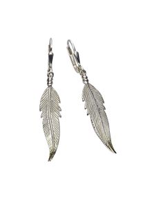 ZEEme Damen Paar Ohrhänger "Silber 925 Feder-Motiv 45mm lang", ONE-SIZE, Silber 925 (Sterlingsilber), weiß, Silber 925 (Sterlingsilber), Ohrringe