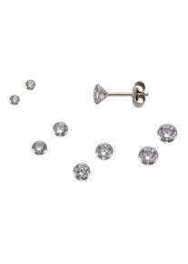 Vivance Damen Paar Ohrstecker "925 Silber Set 3 Paar 3mm", ONE-SIZE, Silber 925 (Sterlingsilber), weiß, Silber 925 (Sterlingsilber), Ohrringe