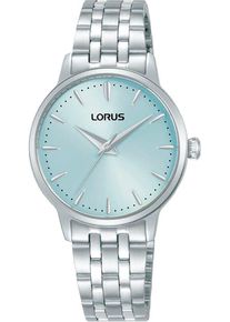 Lorus Damen Quarzuhrsilberfarben, hellblau, Armbanduhren, Armbanduhr, Damenuhr, Edelstahlarmband, analog