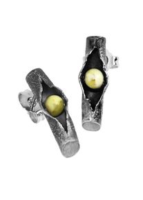OSTSEE-SCHMUCK Damen Paar Ohrstecker "OSTSEE-SCHMUCK Ohrstecker Hedi-Sarah Vicenca", 19 x 6mm, Silber 925 (Sterlingsilber), weiß, Silber 925