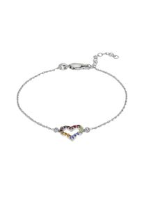 ZEEme Damen Armband "Silber 925 mit Herz-Motiv 16+3cm lang", 16 + 3cm, Silber 925 (Sterlingsilber), weiß, Silber 925 (Sterlingsilber), Armbänder