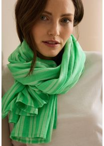 Cecil Damen Schaliced neon grün, casual, gestreift, Web, 100% Baumwolle, Modetücher, kuschelig