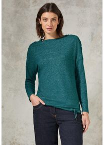 Cecil Damen Langarmshirt, grün, casual, Gr. XXL, unifarben, Stoff, 67% Viskose, 28% Polyester, 5% Elasthan, Shirts, mit Tunnelzugsaum