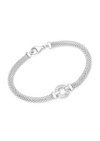 Smart Jewel Damen Armband "elegant mit Zirkonia, Silber 925", 19cm, Silber 925 (Sterlingsilber), weiß, Silber 925 (Sterlingsilber), Armbänder