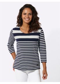 Casual Looks Damen 3/4-Arm-Shirt "Shirt", blau, Gr. 40, gemustert, gestreift, 100% Baumwolle, Shirts