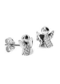 OSTSEE-SCHMUCK Damen Paar Ohrstecker "OSTSEE-SCHMUCK Ohrstecker kleiner Engel Ohrstecker kleiner Engel", 8 x 7mm, Silber 925 (Sterlingsilber), weiß,