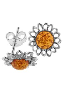 OSTSEE-SCHMUCK Damen Paar Ohrstecker "OSTSEE-SCHMUCK Ohrstecker Blüte 12 mm Ohrstecker Blüte 12 mm", 12mm rund, Silber 925 (Sterlingsilber), weiß,