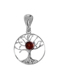 OSTSEE-SCHMUCK Damen Ketten-Anhänger "OSTSEE-SCHMUCK Anhänger Lebensbaum 20 mm", 30 x 19mm, Silber 925 (Sterlingsilber), 2.1 g, weiß, Silber 925