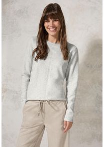 Cecil Damen Rundhalspullover, weiß, casual, Gr. XXL, unifarben, Web, 37% Baumwolle, 34% Polyacryl, 26% Polyester, 3% Elasthan, Pullover, mit