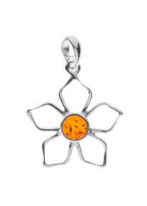 OSTSEE-SCHMUCK Damen Ketten-Anhänger "OSTSEE-SCHMUCK Anhänger Blüte Anhänger Blüte", 33 x 24mm, Silber 925 (Sterlingsilber), 1.7 g, weiß, Silber 925