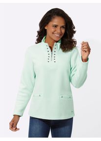 Casual Looks Damen Fleeceshirt "Fleece-Shirt", grün, Gr. 48, unifarben, 100% Polyester, Shirts